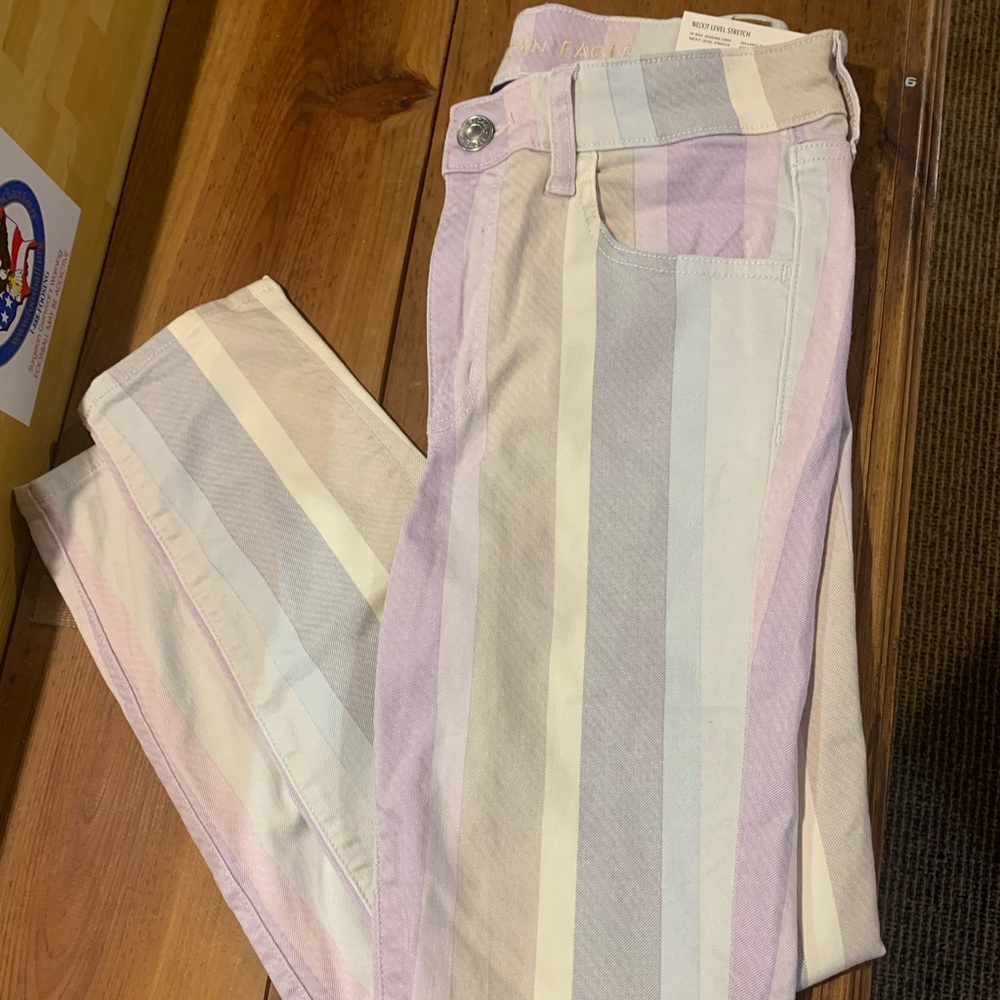 American Eagle Hi-Rise Jegging Crop Stripe Regular